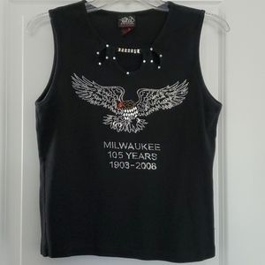 Beaded jeweled Harley biker top